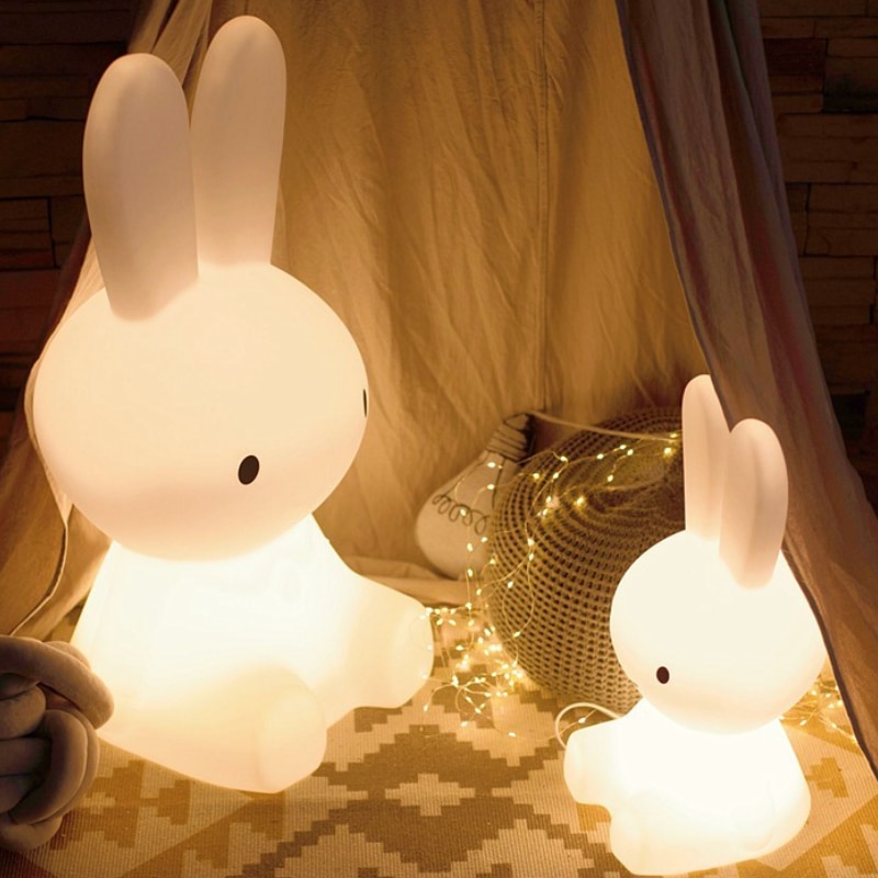 INS 80CM Rabbit Night Light Children's Room Decoration Photo Sleep Bedside Bedroom Lamp For Kids Gift Photography Accessori