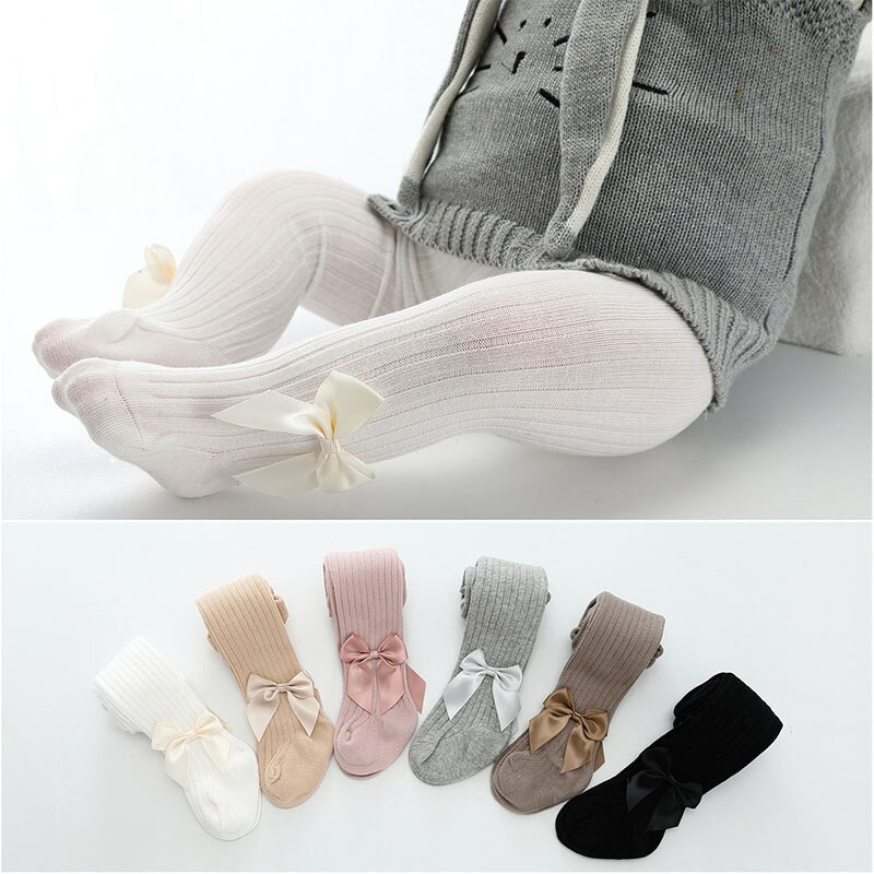 Children Tights Baby Girl Pantyhose Cotton Knitted Cotton Kids Big bow Stocking Baby Pantyhose Tights Baby Girls Pantyhose