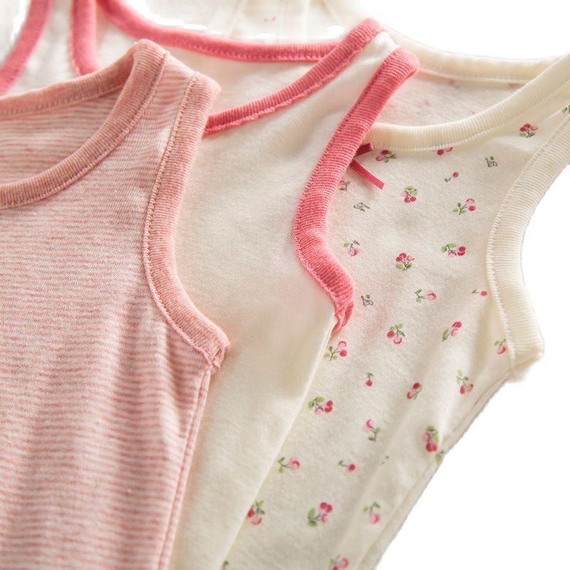 Japanese cotton vest girls breathable cotton top sleeveless summer suspenders refreshing thin vest girls P5988 18