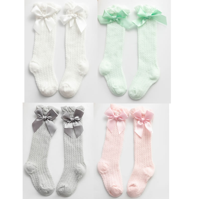 Children's Socks Mesh Bow Baby Socks Summer Thin Anti-mosquito Socks Toddler gir princess bowknet Stocking