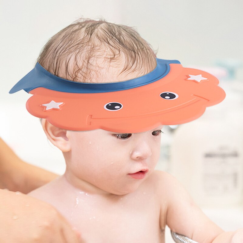1Pcs Children's Silicone Shampoo Cap Adjustable Baby Shower Eye Protection Waterproof Hair Cap Soft Sun Hat