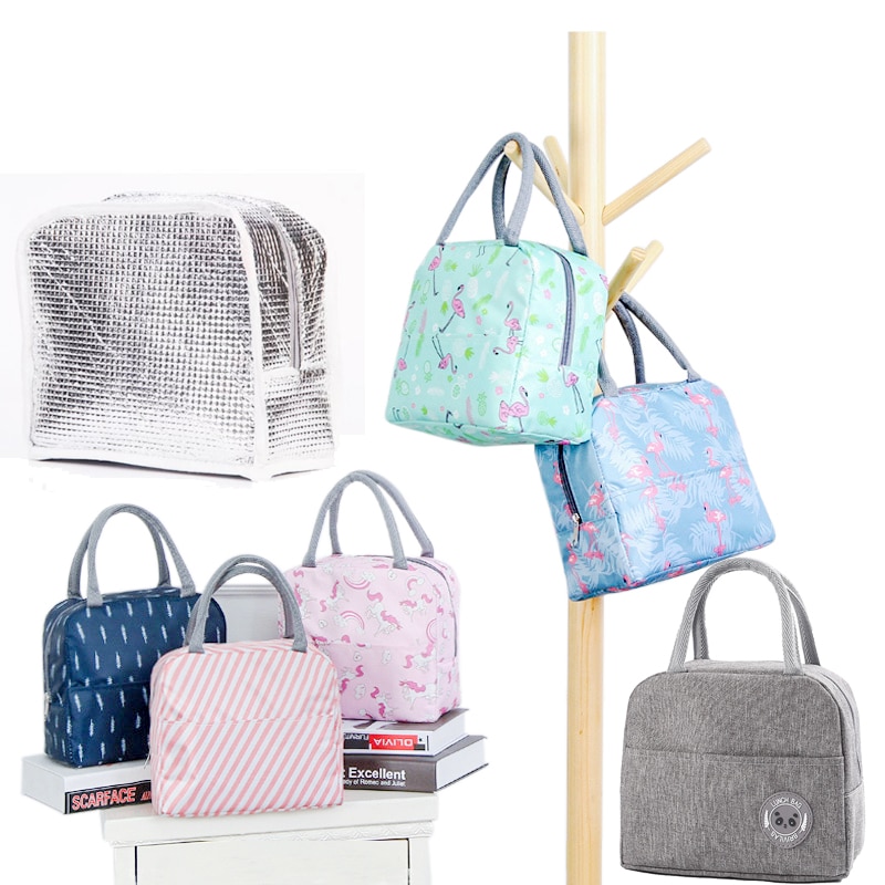 Functional Pattern Cooler Lunch Box Fresh Portable Insulated Canvas Lunch Bag Thermal Food Picnic Lunch Bags For Women Kids