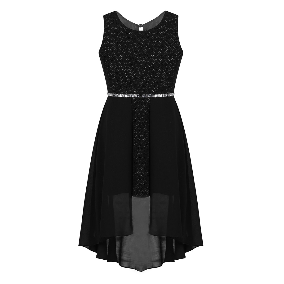 4-14Yrs Summer Kids Girls Sleeveless Sparkly Rhinestone Floral Lace Princess Tulle Dress for Birthday Party Casual Prom Clothes