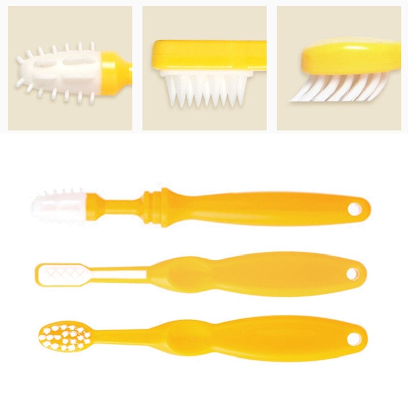3pcs Infant Baby Toothbrush Set Different Stage Kids Toddler Dental Oral Teether