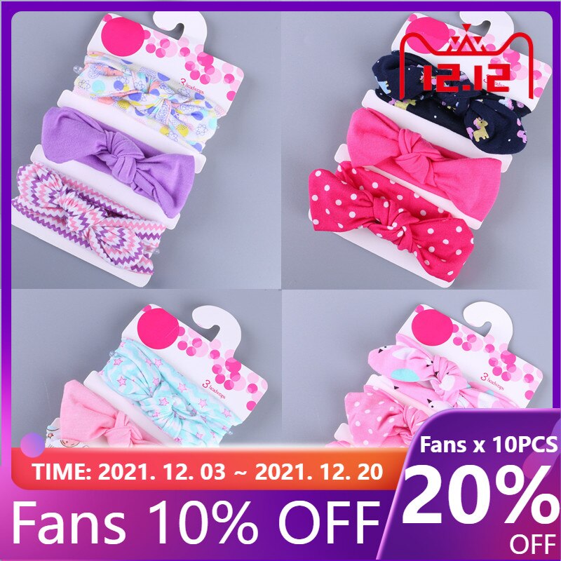 Fashion New 3Pcs Children Headband Cute Floral Bow baby headbands Girl Hair accessories Rabbit Ears hair bands accessoire