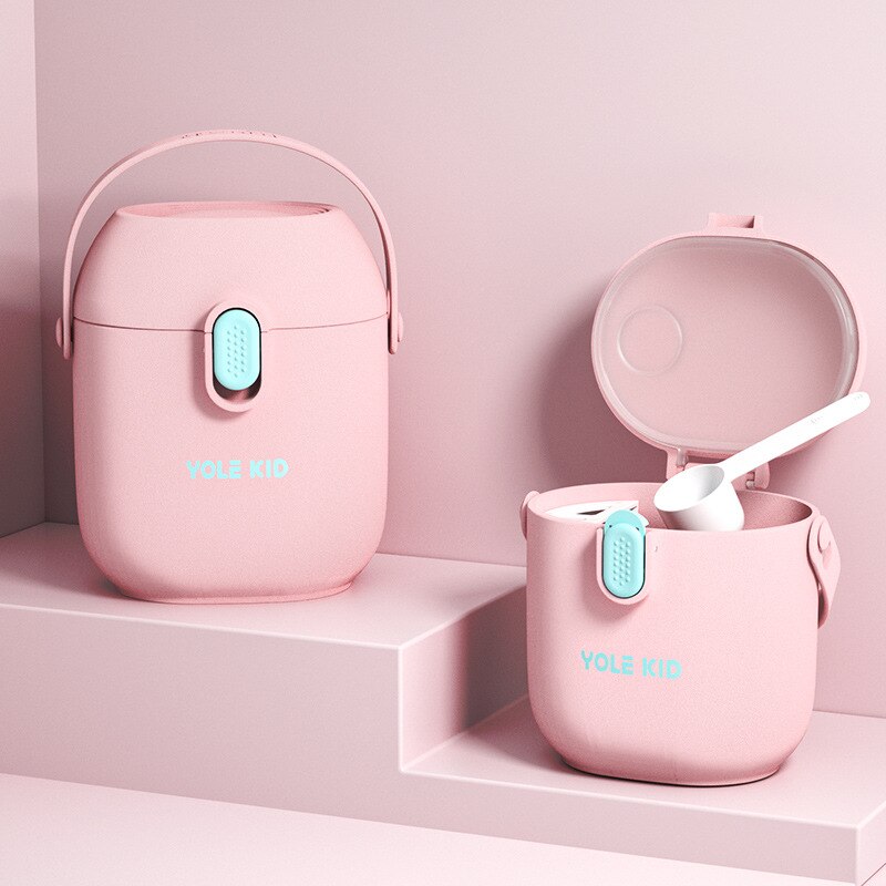 No BPA Solid Color Baby Milk Powder Container With Spoon Portable Baby Food Storage Newborn Toddler Snack Box Baby Essentials