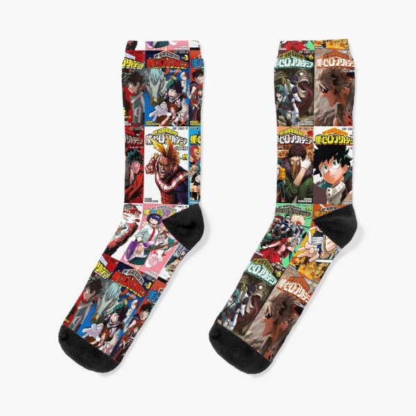 My Hero Academia Cover Collage Crew Socks Winter Funny Sports Cotton Cartoon Short Cute Unisex Pattern Breathable Comfortable