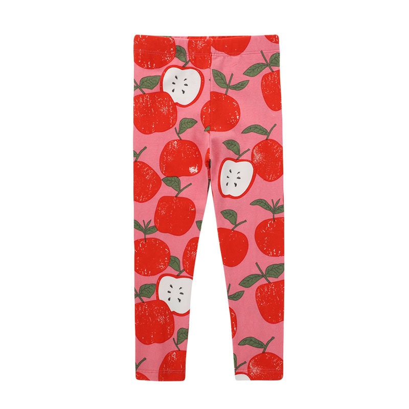 Little maven Baby Girls Leggings Apple Lovely Toddler Children Pants Cotton Comfort and Soft Pretty Clothes for Kids 2-7 year