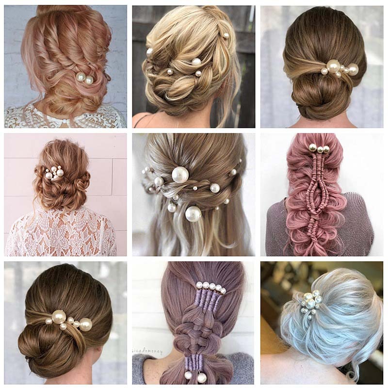 18pcs/Set Woman Elegant Pearl U Shape Hair Stick Hairpins Updo Hairstyle Tool Tools Bridal Tiara Wedding Hair Accessories New