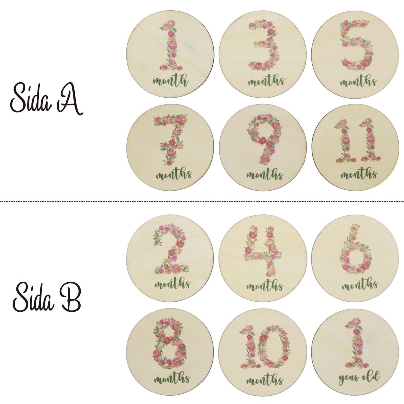 2021 New 6 Pcs Newborn Monthly Recording Commemorative Cards Handmade Baby Milestone Card