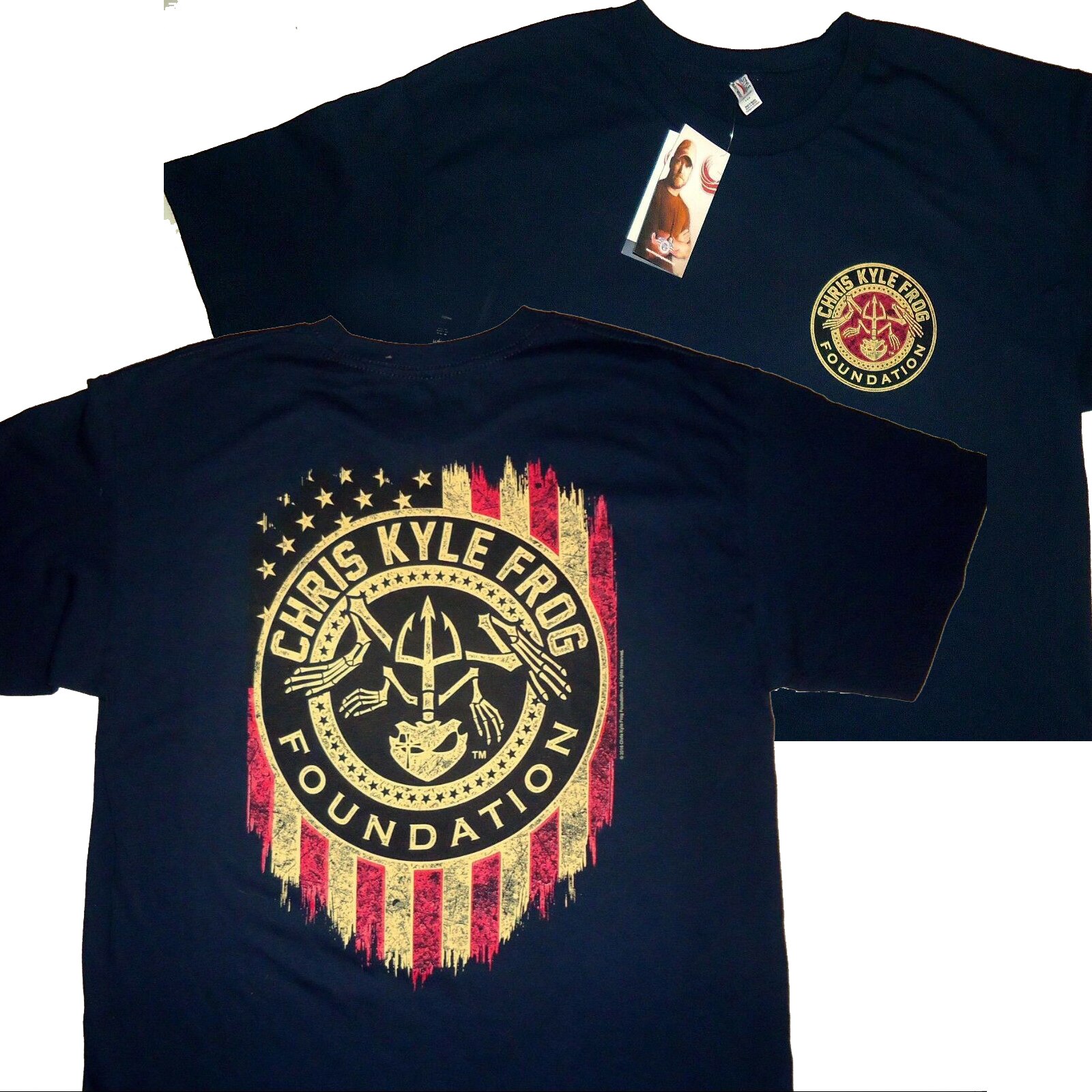 HRIS KYLE Frog Foundation Stars And Bars American Sniper T-Shirt. Summer Cotton Short Sleeve O-Neck Mens T Shirt New S-3XL