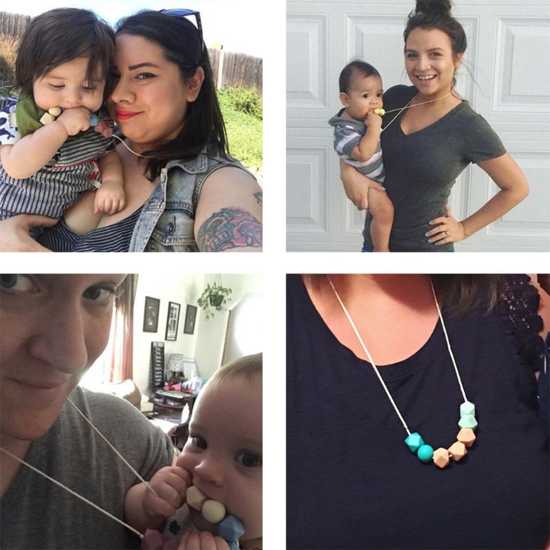 2021 New Baby Teething Necklace Safty Silicone Beads Nursing Necklace Chewable Teether For Mother and Baby BPA Free