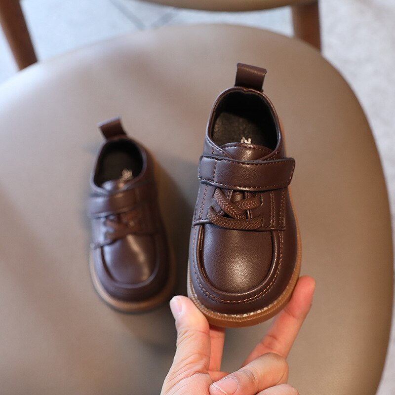 Fashion Kids 2021 Children's Flat Shoes Casual School Shoe Children Boy Toddler Black Girl Leather Shoes Loafers