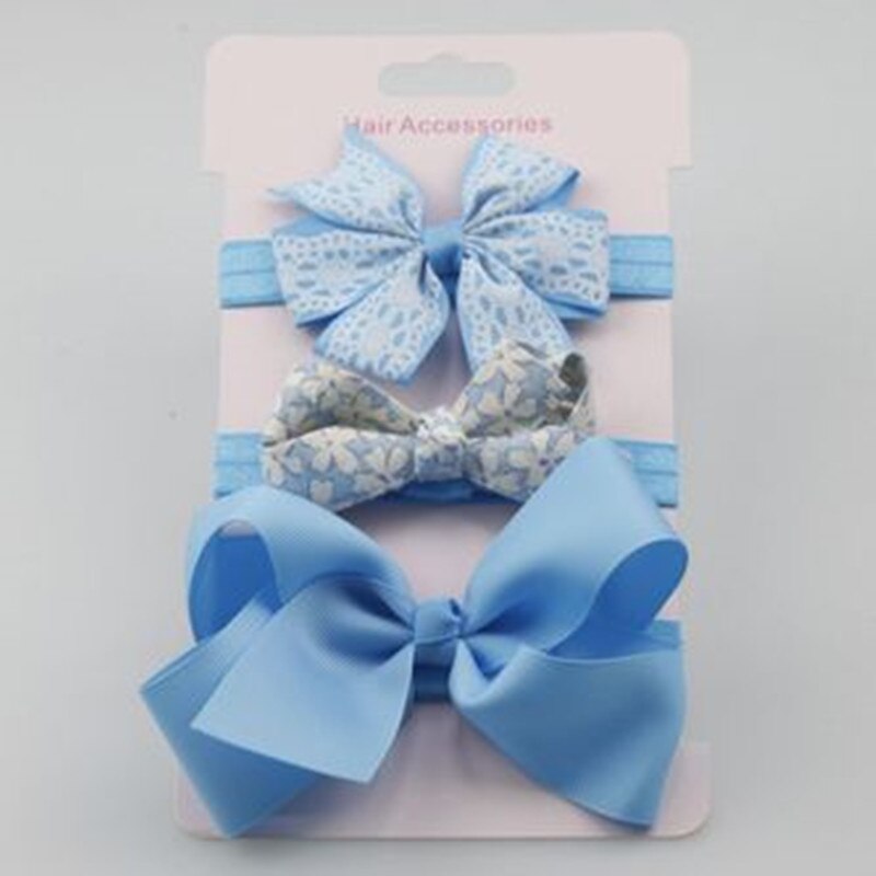 3Pcs Baby Girl Elastic Flower Headband Rubber Children Baby Nice Hair Rubber Headwear Skinny Stretchy Bowknot Flower Hair Band