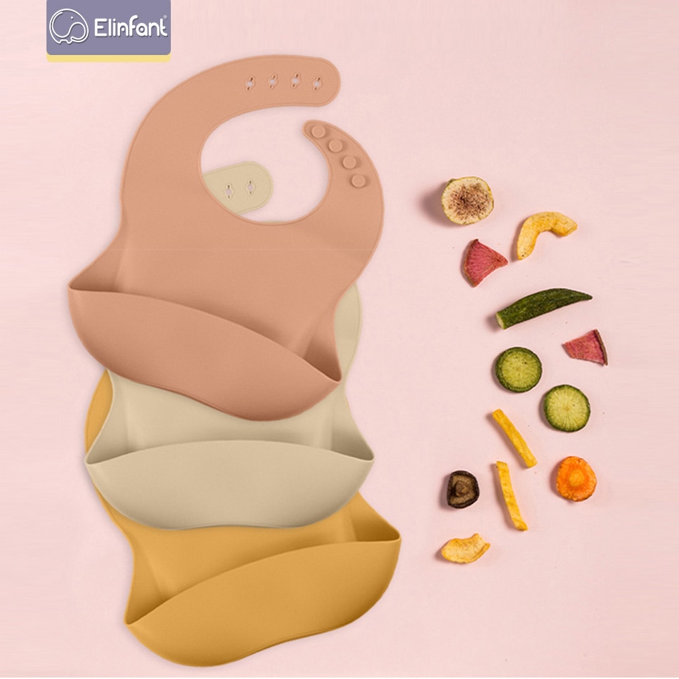 Elinfant 1Pcs Silicone Unisex For Drooling Teething Waterproof Newborn Baby Bandana Bibs