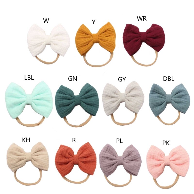 Baby Girls Elastic Bows Headband Soft Cotton Fashion Princess Bowknot Hair Band Newborn Toddler Kids Headwear Hair K92D