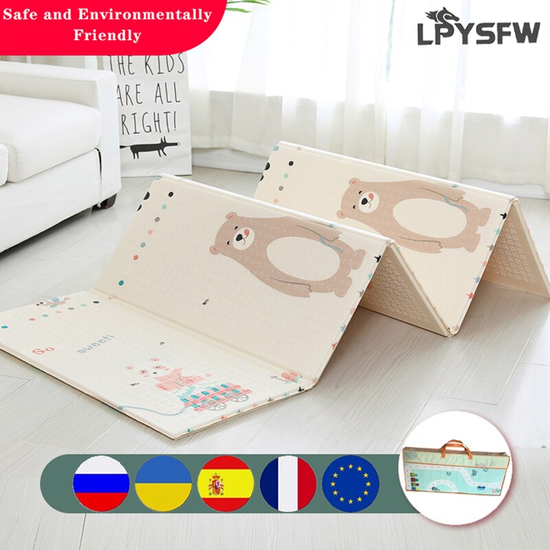 1.8*2*1CM Foldable Baby Mat Moisture-proof And Waterproof Playmats Educational Mat Thickened, Children's Play Folding Mat