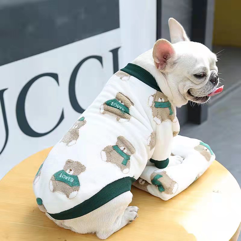 Pet Kleidung Warm Samt Nette Cartoon-Muster Katze Mantel Kleine Hund Wolle Jacke Frühling Herbst