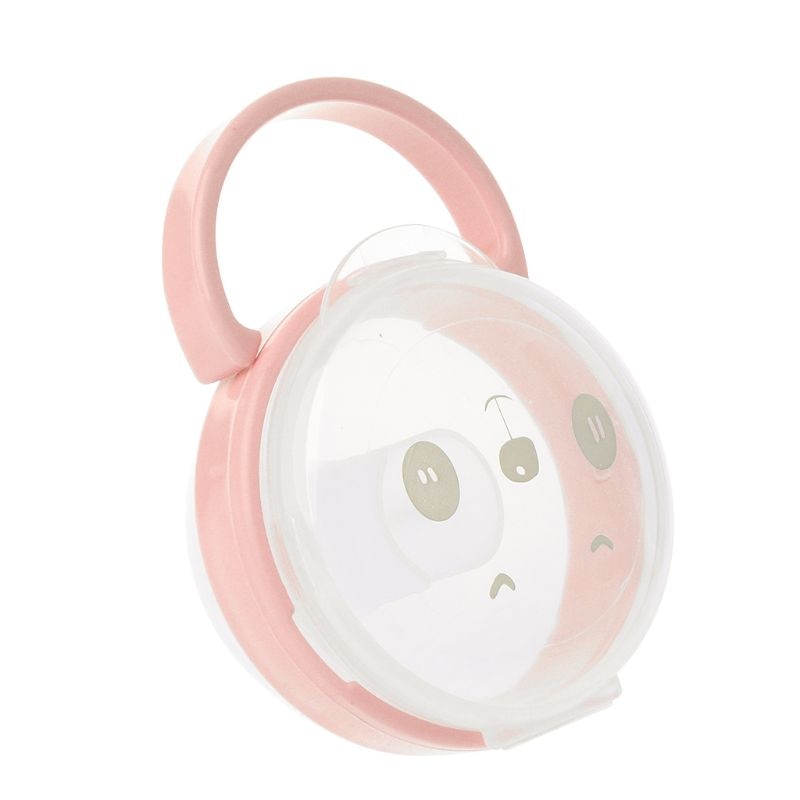 2022 New Baby Pacifier Storage Box Cartoon Panda Pattern Pacifiers Nipple Transparent Dust Boxes Portable