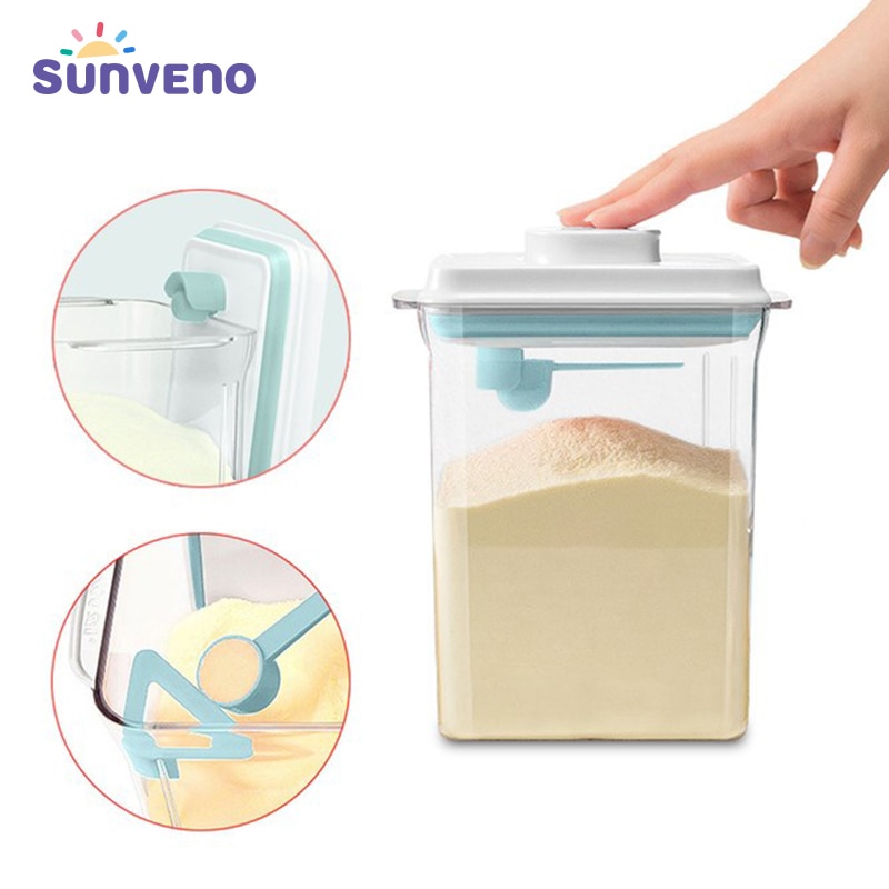 Sunveno Baby Food Container 1L/1.7L Milk Powder Container for Cereals Pantry Storage Container with Lids