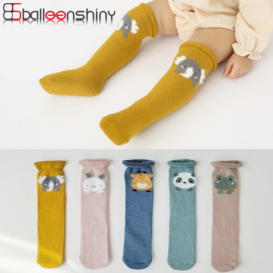 Balleenshiny Baby Cotton Warm Socks Shoes Non-slip Infant Walk Socks Shoes Autumn Winter Floor Casual Toddler Anti-slip Sock