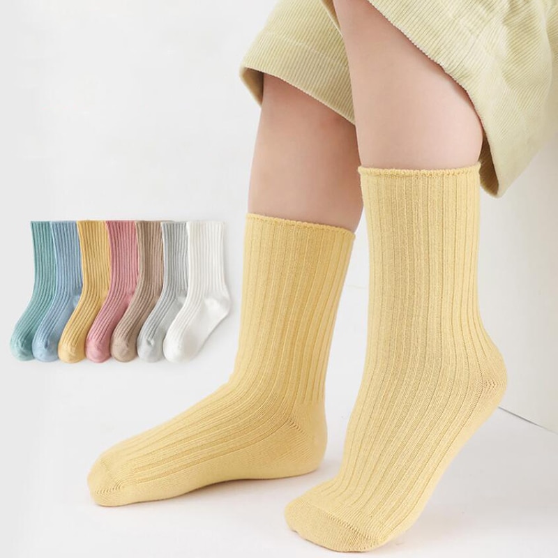 0-12Years Kids Casual Socks Boys Girls Ankle Sock 100% Cotton Breathable Soft Children School Sock Candy Color