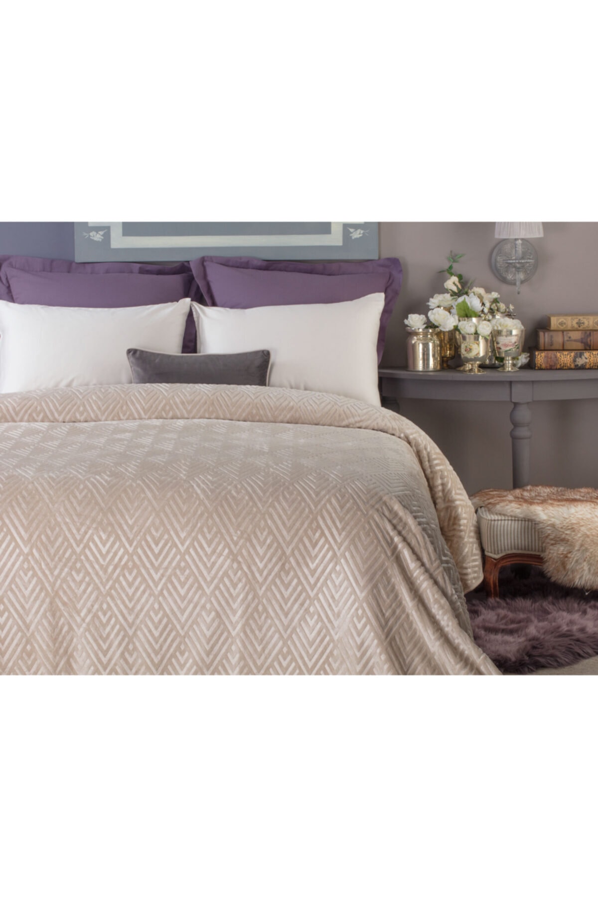 Sergent Wellsoft Emboss Double Blanket-Ecru