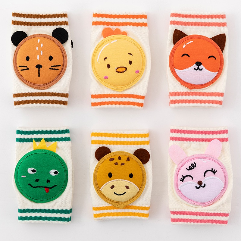 1 Pair Cotton Baby Knee Pads Cute Cartoon Crawling Protector Kids Kneecaps Children Short Kneepad Baby Anti-slip Safe Leg Warmer