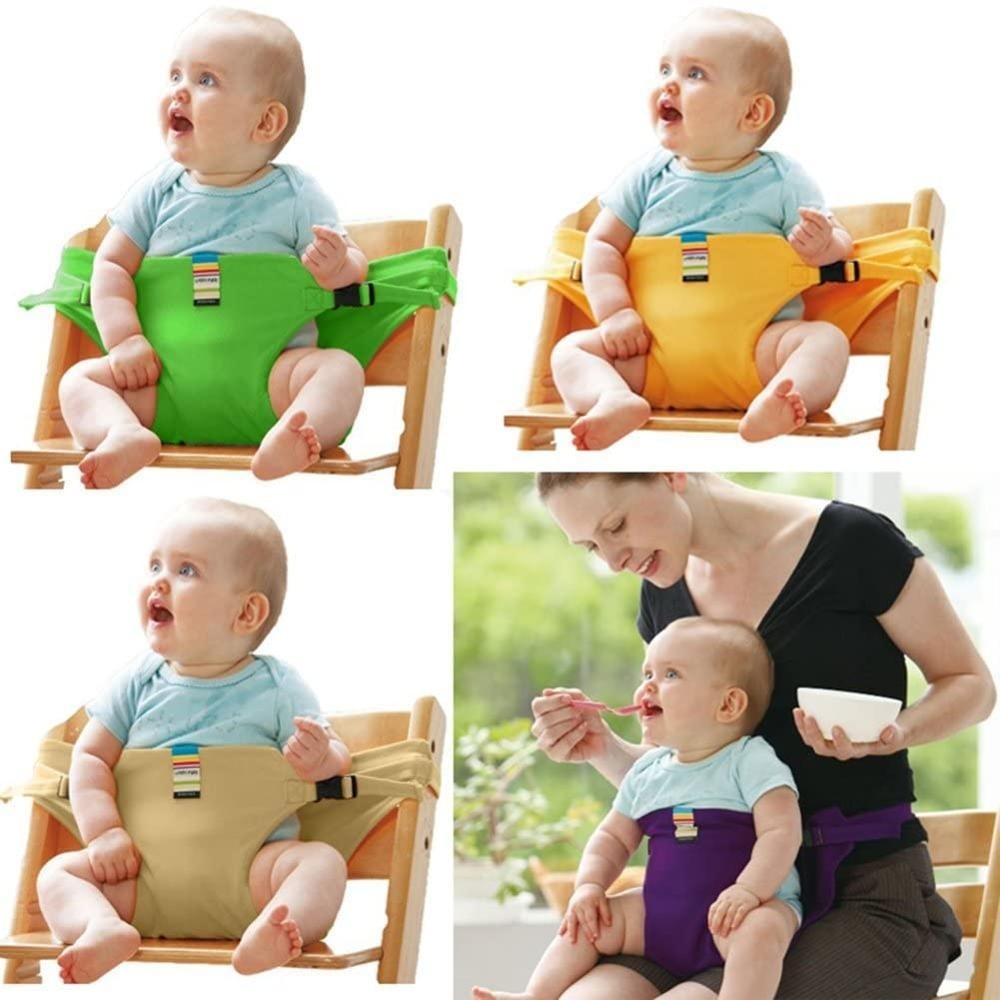 Baby Portable Seat Safety Belt Foldable Washable Soft Infant Dining Chair Seat Stretch Wrap Auxiliary Belt Universal Protector