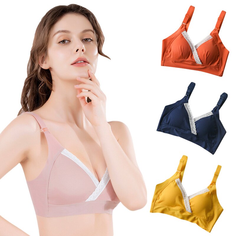 Nursing Bra Wire Free Thin Cotton Underwear Pregnancy Mother Feeding Bra Breathable Sleep Breastfeeding Bras for Maternity