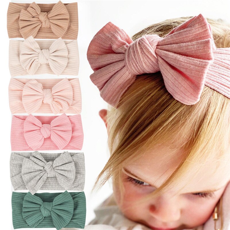 8 Style Baby Hair Band Set For Girls Bow Elastic Headbands Twisted Cable Design Turban Kids Headware Baby Hair Accessories