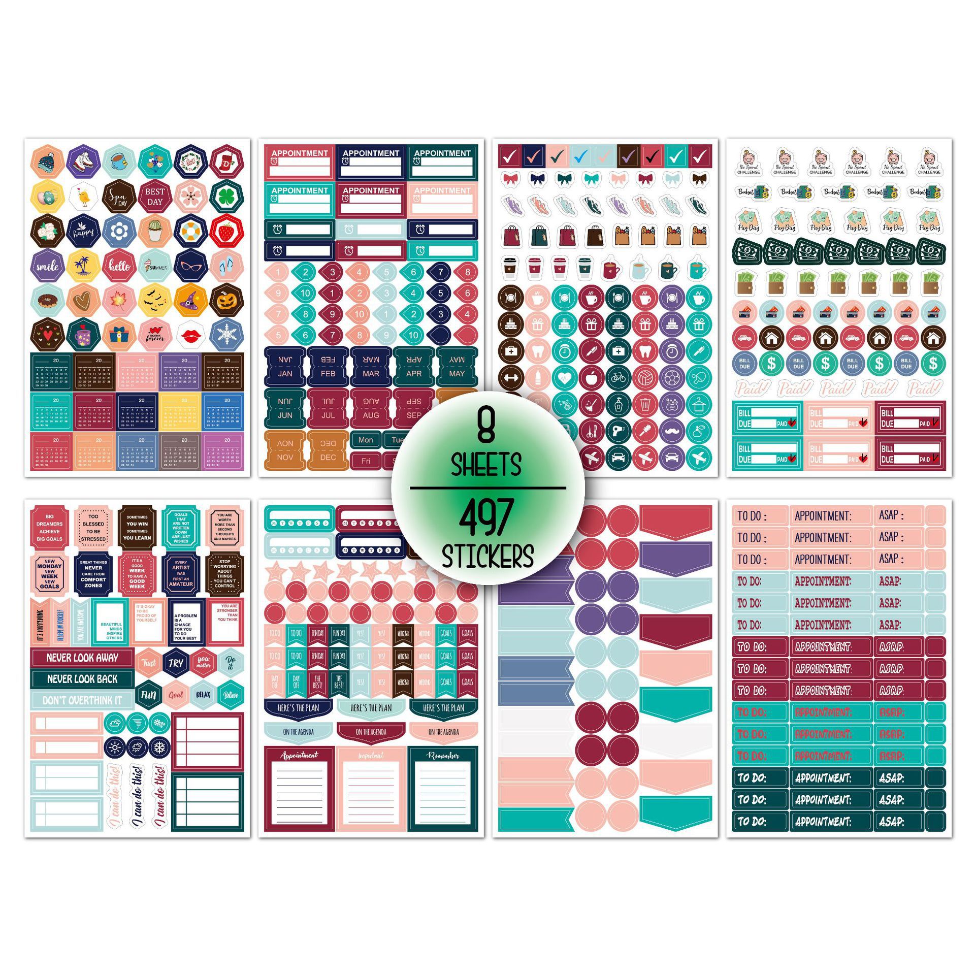 Planner Stickers for Business Fitness Accessories Aesthetic Label Notebook DIY Scrapbooking Stickers for Notebooks Stationery