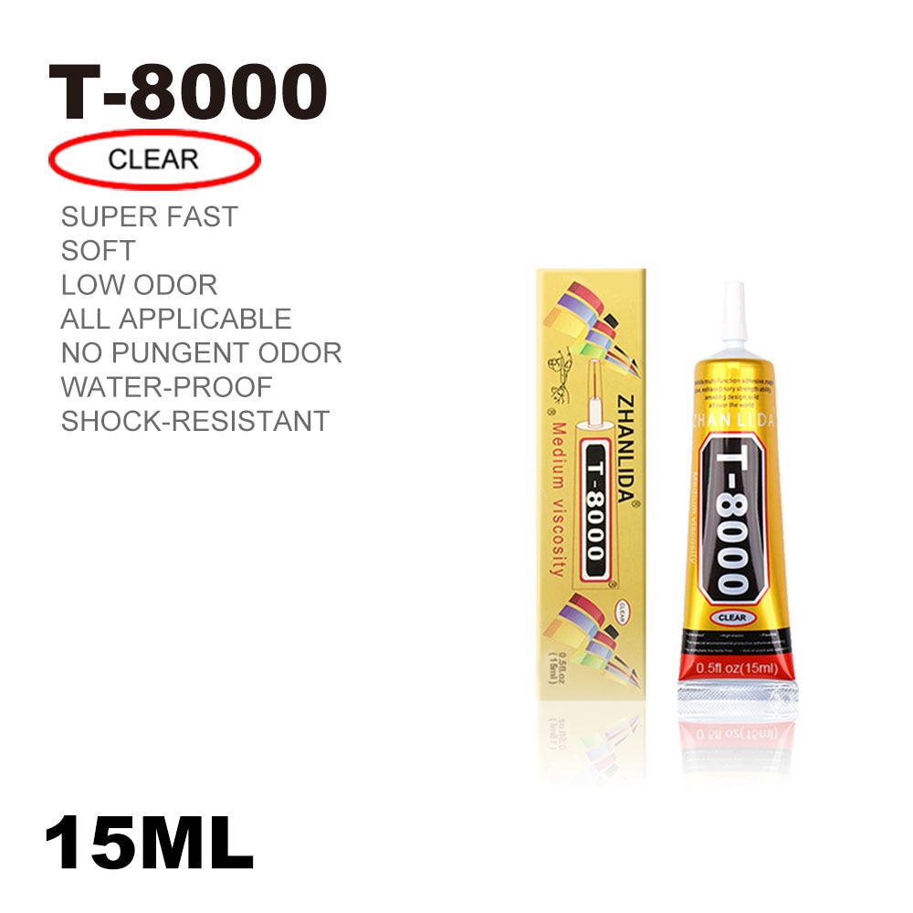 15ML T-8000 MultiPurpose Industrial Adhesive Jewerly Craft Rhinestone And Nail Gel T8000 Diy Phone Frame Fix Screen Glass Glue