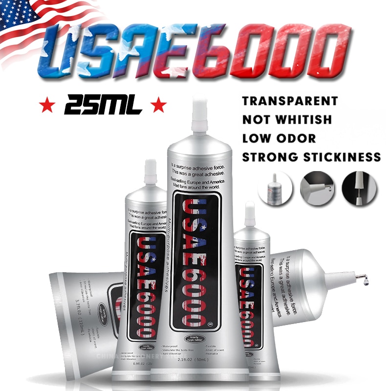 25ml New Use E6000 Glue Transparentplastic Metal New With A Needle Leather Acrylic Composite Adhesive 1pc Low Odor Not Whitish