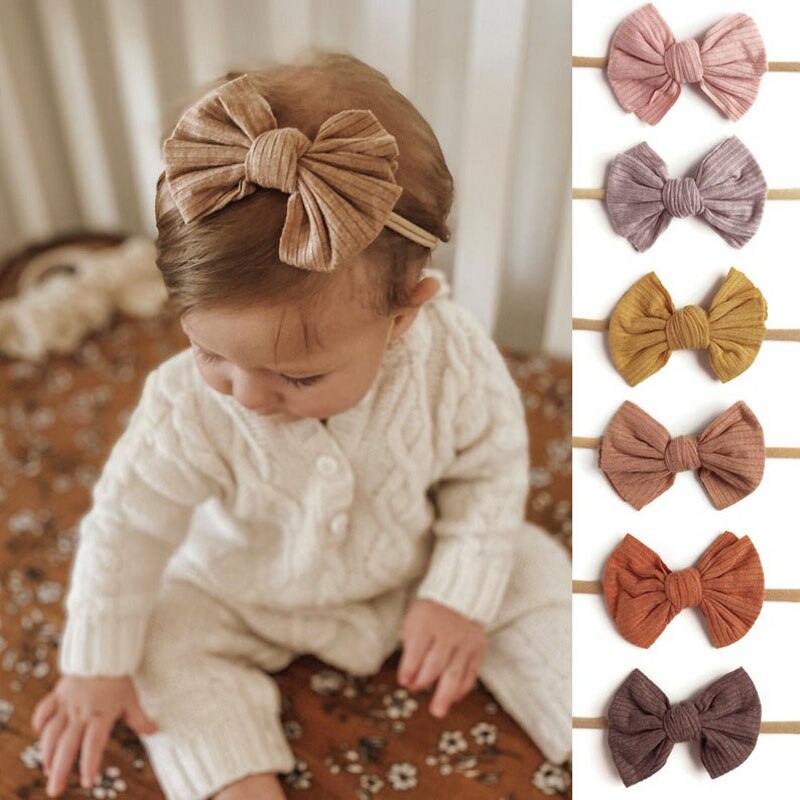 1Pcs Elastic Stripe Bowknow Baby Headband Newborn Girl Boy Hair Accessories Infant Hairband Newborn Accessories