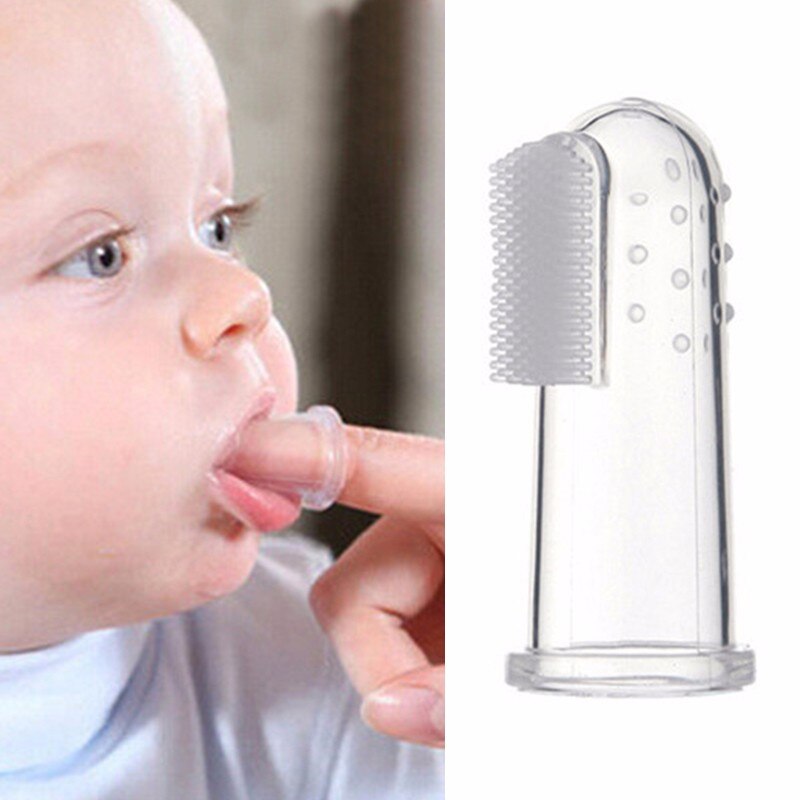 Baby Finger Soft Silicone Toothbrush+Box Children Teeth Clear Infant Tooth Brush Rubber Cleaning Baby Brush