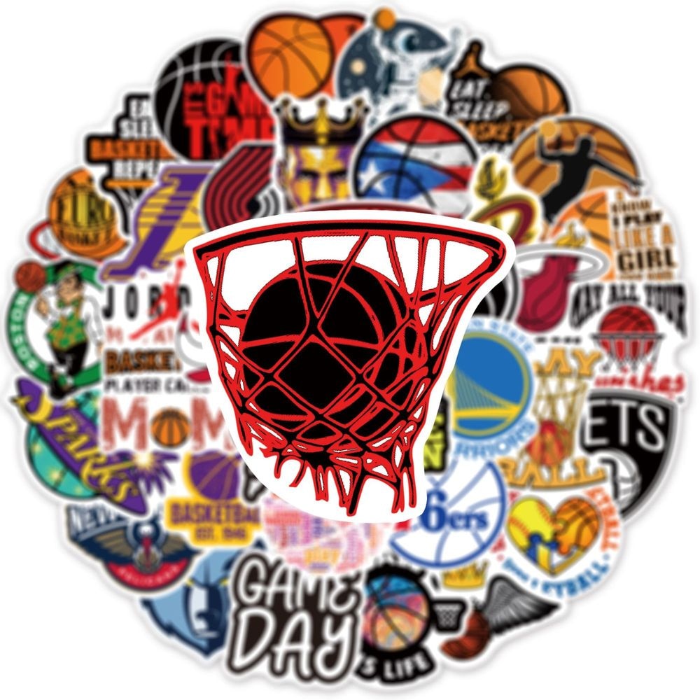 10/50Pcs Cartoon Basketball Sport Graffiti Stickers Suitcase Phone Notebook Guitar Reward stickers Toy Wholesale Gift Paste