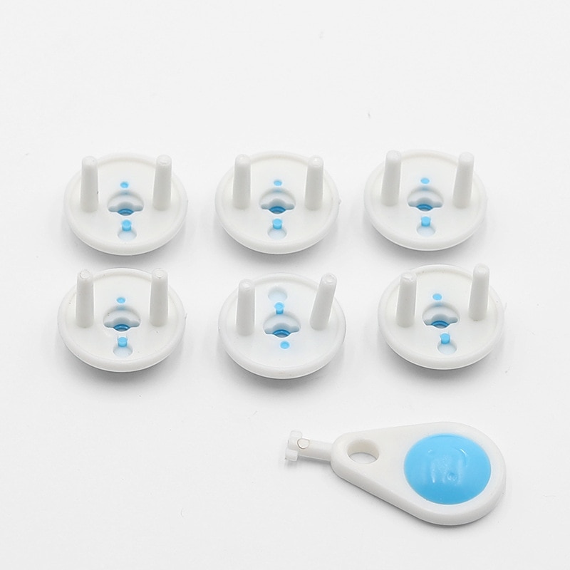 7 Piece Set Round Pin European Socket Standard Protective Cover Children Electrical Safety Supplies Indoor Sockets Cover Plugs