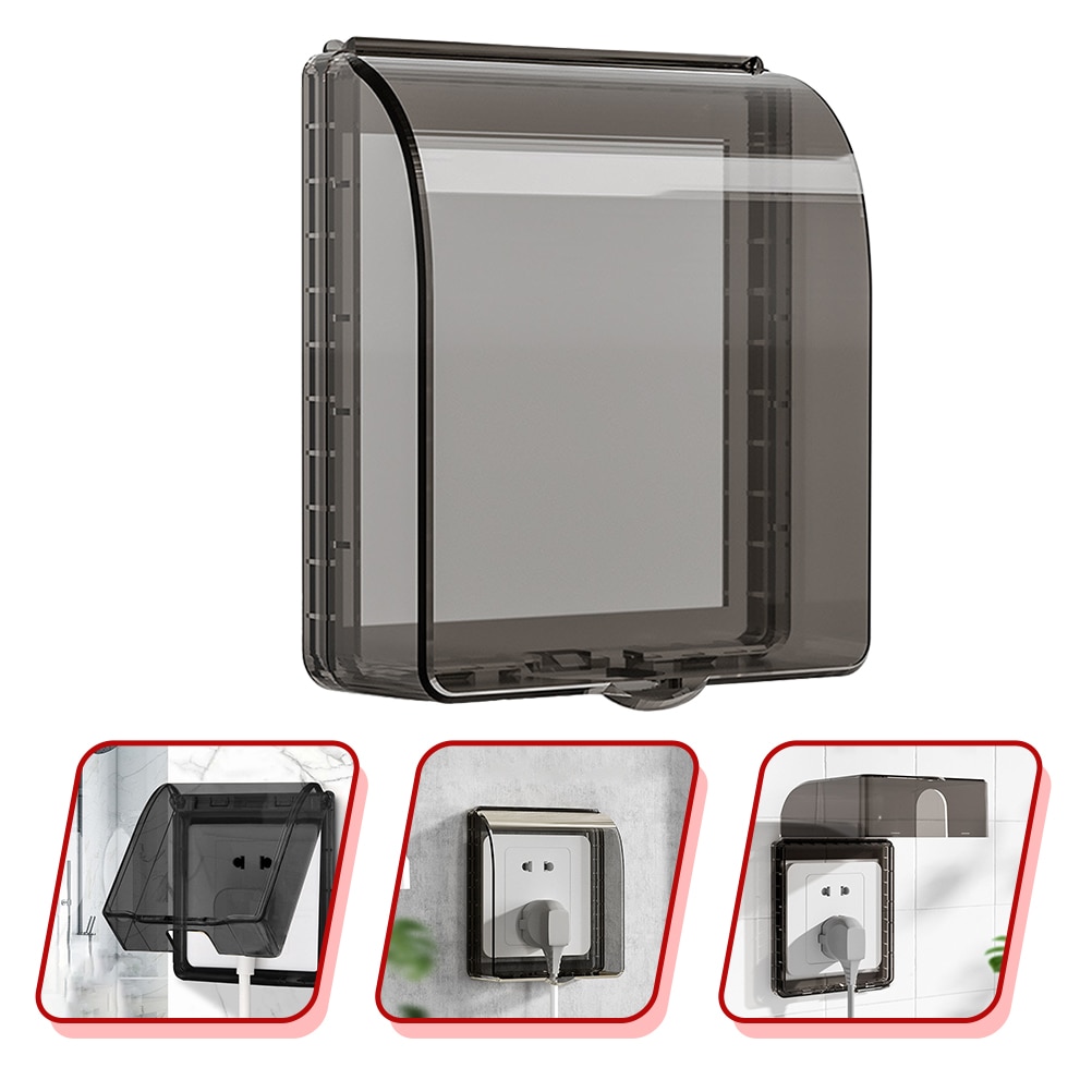 2pcs Practical 86 Type Wall Switch Socket Box Splash-proof Bathroom Socket Cover