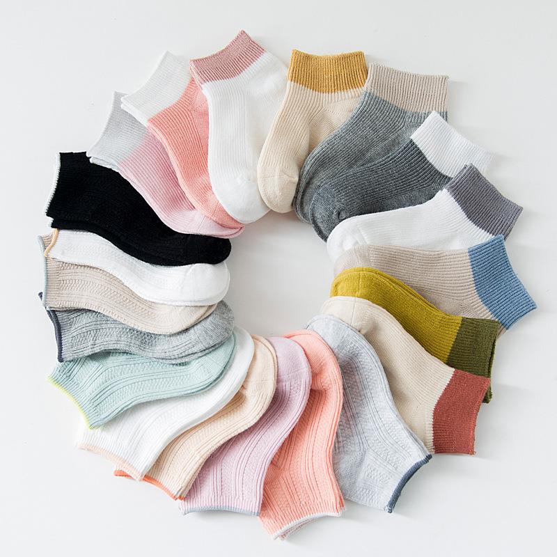 5 Pairs Candy Color Children Cotton Socks Spring Kids Breathable Sports Girls Boys Socks Fashion Children's Sports Socks