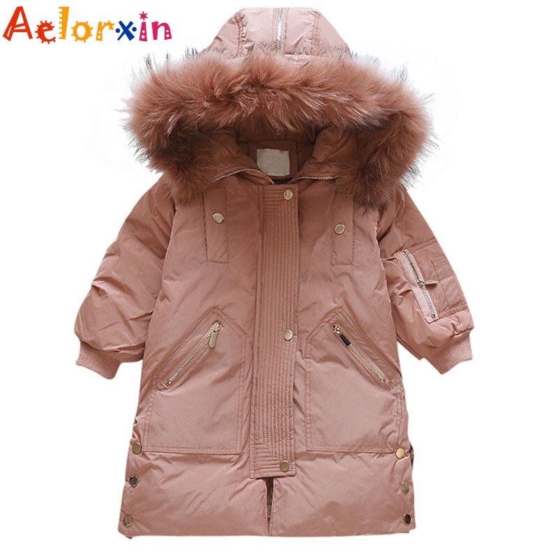 4 8 12 15 Years Girls Long Winter Down Jacket Coats for Girls Parkas Fashion Hooded Children Winter Clothes for Girls