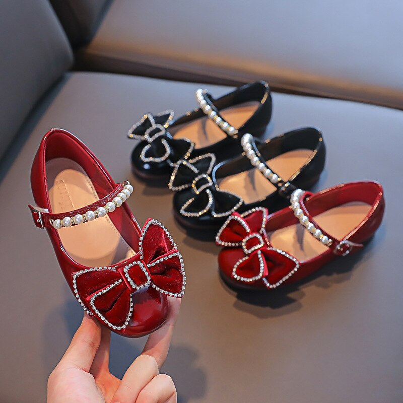 Children Girls Performance Leather Shoes Kids Princess Casual Dance Single Shoes Party New Moccasins Wedding Flats Fashion Baby