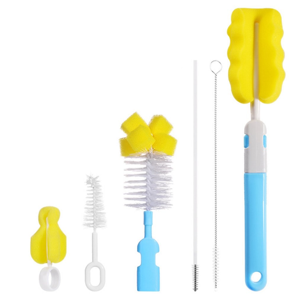 Sponge Cup Brush Kitchen Cleaning Tools 6PCS Home Glass Bottle Washing Cleaning Brushes Cleaner Kitchen Accessories