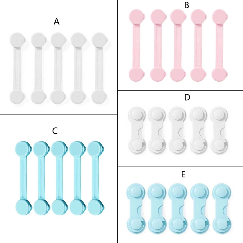 5 Pcs Child Safety Locks Baby Drawer Security Lock Cabinet Refrigerator Buckle P31B
