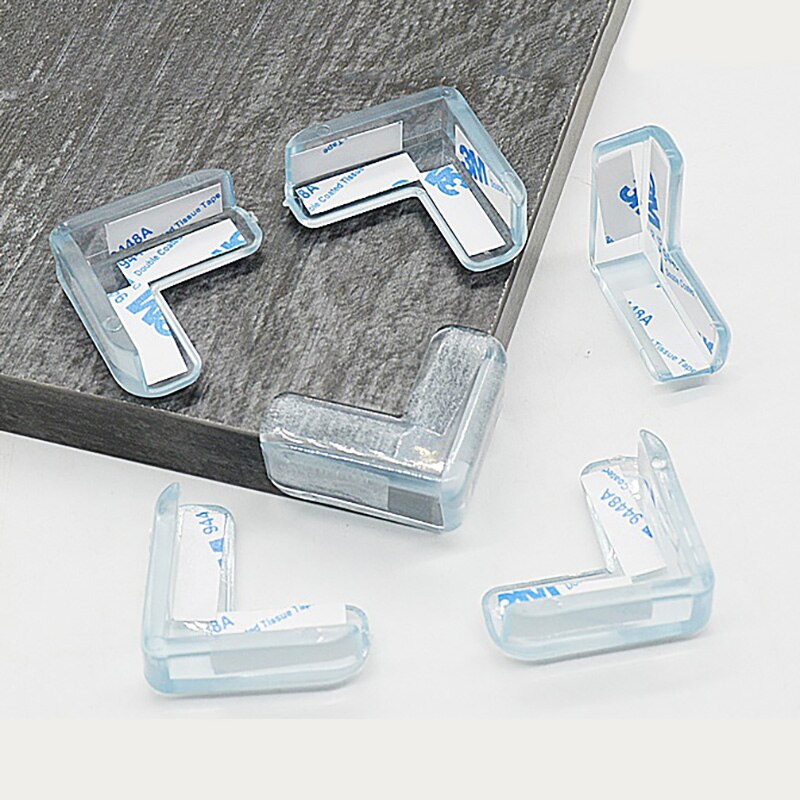 4Pcs Protector Cover Table Desk Corner Anticollision Guards Baby Safety L Shape Transparent Children Protection Furnitures Edge