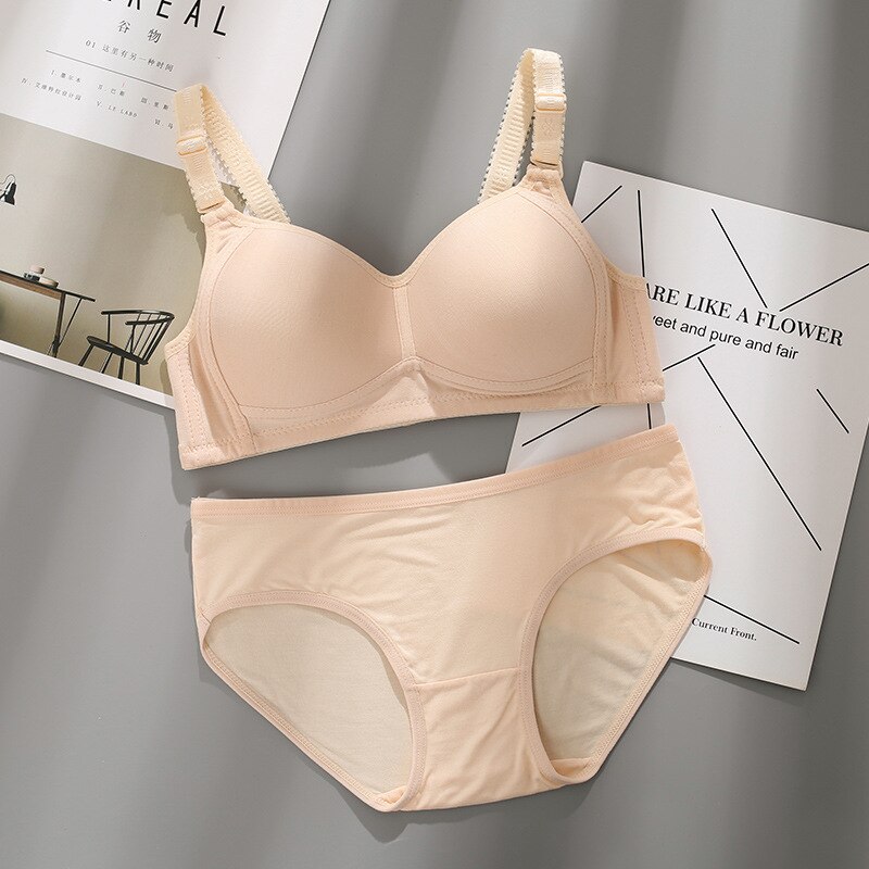 High Quality Teenage Girls Underwear Bra Set Small Girls Training Bra Solid Girls Underwear 14-20 Years Old