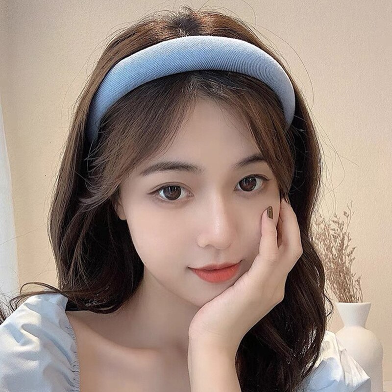 Women Solid Color Hair Hoop Headband Girls Vintage Hair Bands Soft Hairband Hair Rubbers Women Korean Headwear Hair Accessories
