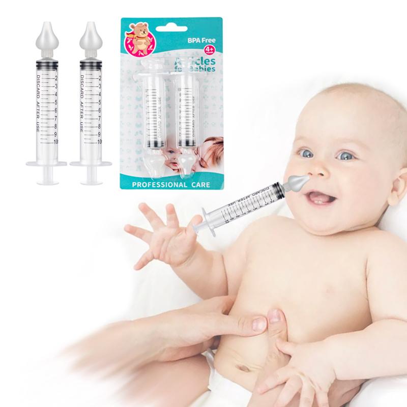 2pcs Baby Nose Clean Needle Tube Infant Baby Care Nasal Aspirator Cleaner Baby Rhinitis Nasal Washer Syringe Baby Nose Washing