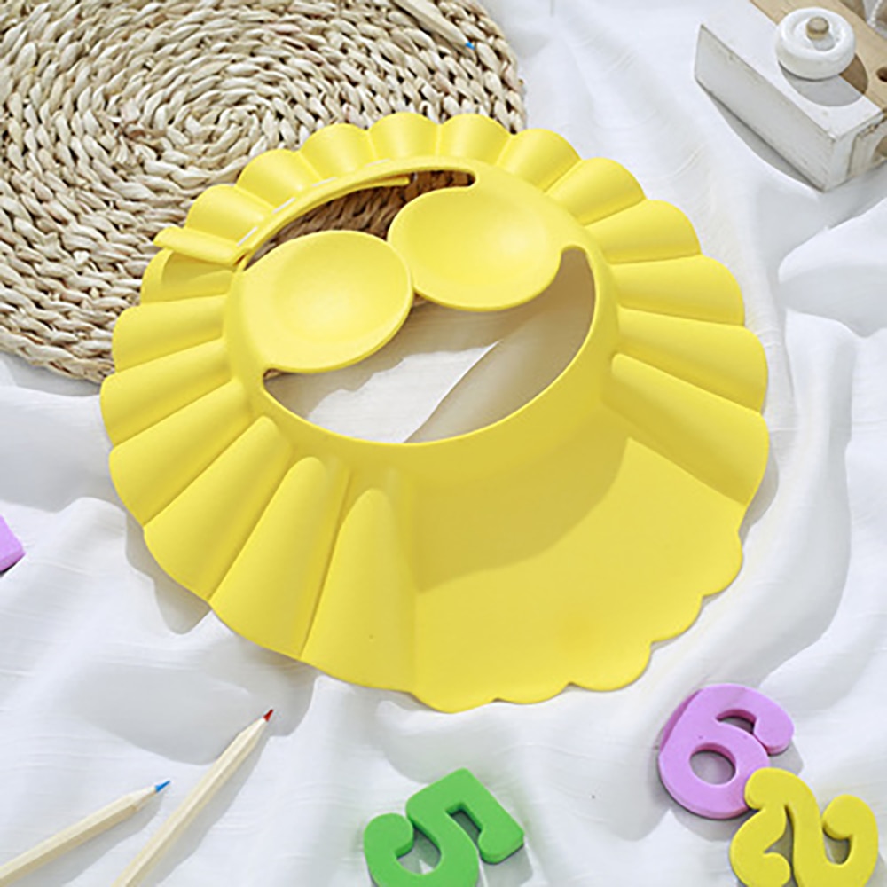 Cartoon Hair Wash Hat Adjustable Shower Soft Cap Ear Protection Safe Shampoo Cap Shower Protect Head Cover For 0-3 Years Old
