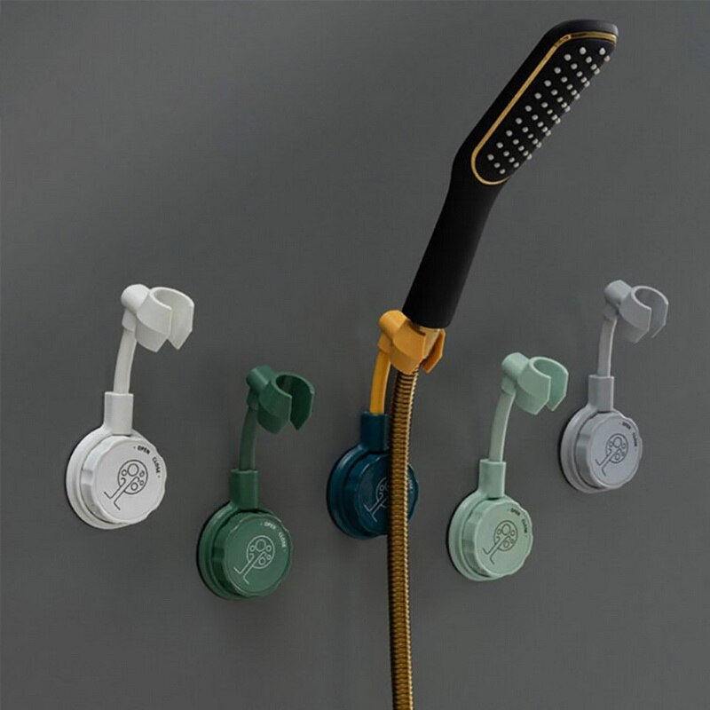 1pc Suction Cup Shower Holder Adjustable Shower Head Holder Universal Bathroom Bracket Nozzle Base Stand Punch-Free 360°Rotation